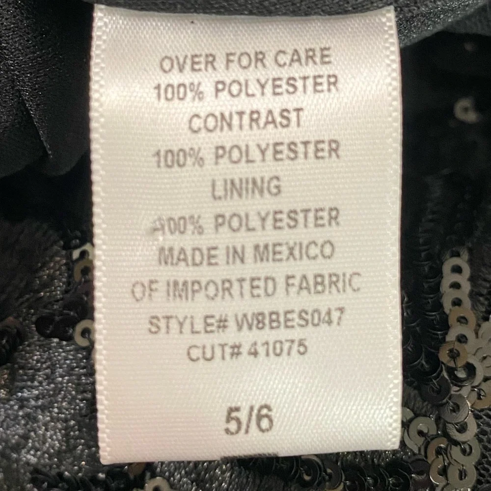 Windsor Livia Sequin Mesh Mermaid Dress Black Junior Size 5/6 - Picture 13 of 15